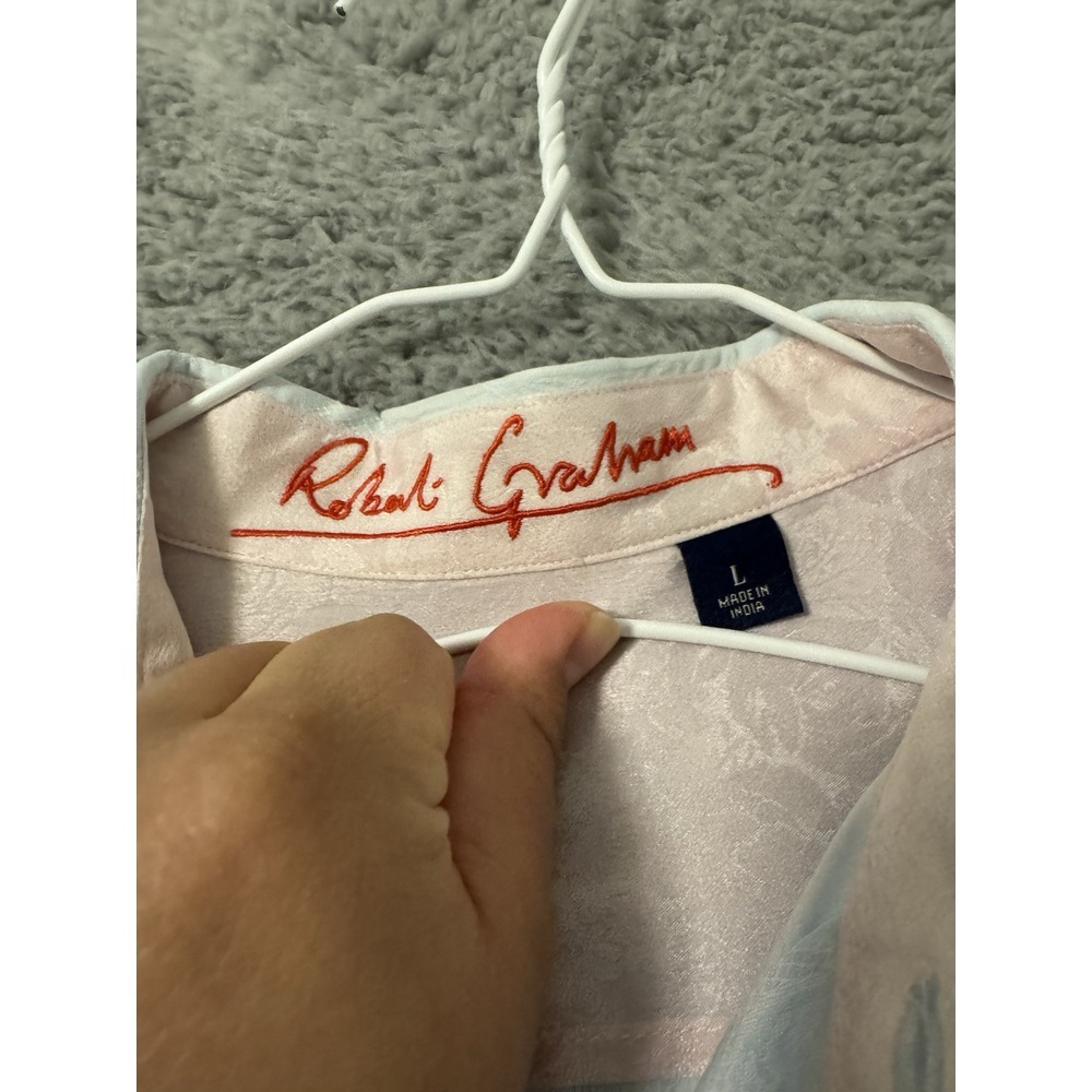 Robert Graham SZ L‎ Shirt & Contrast Cuff Button Down Dress Shirt - Picture 4 of 11